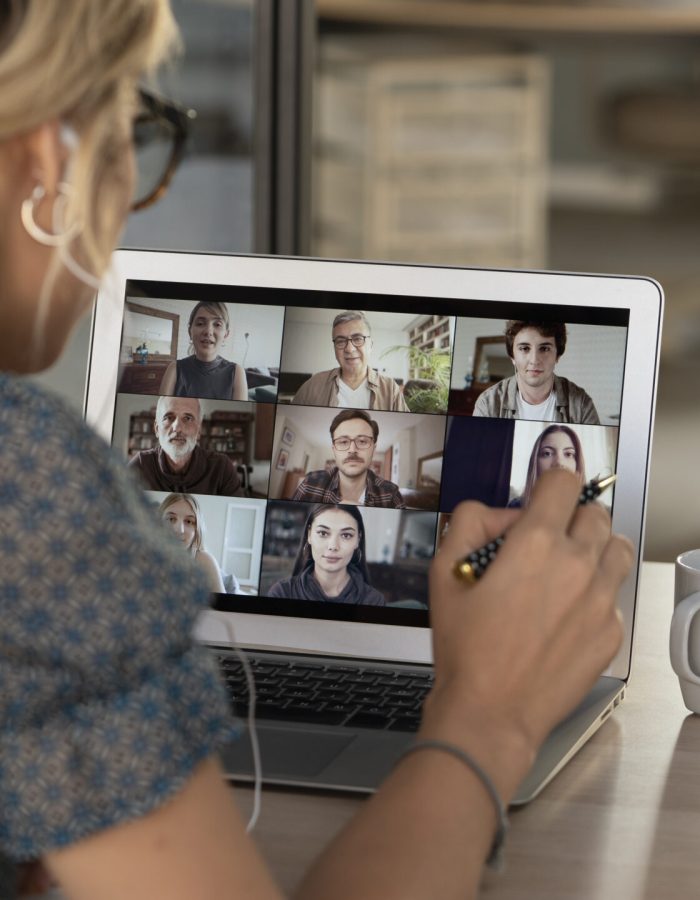 Talking and working on video calling Talking and working on video calling